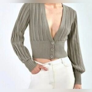 Aritzia Wilfred XS Plunge Front Cardigan